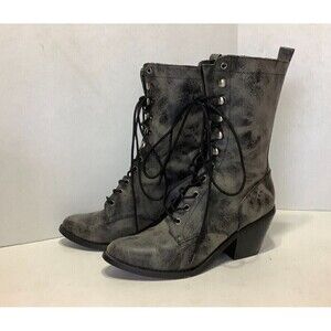 Women's Killstar Widow Western Boots Size 9M Black/Grey #WID20273